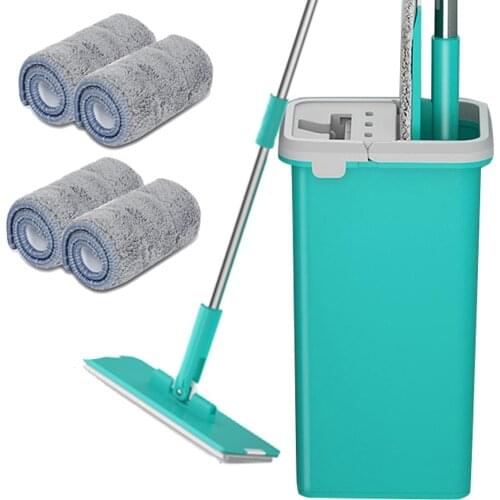 Floor Mop Set Automatic Mop And Bucket Avoid Hand Washing Microfiber Cleaning Cloth Flat Squeeze Magic Wooden Floor Lazy helpful
