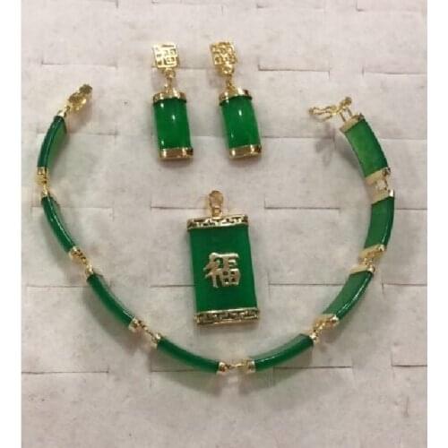 New Jewelry Set Emerald Emerald Blessing Good Luck Gift Fashion Temperament NO BOX