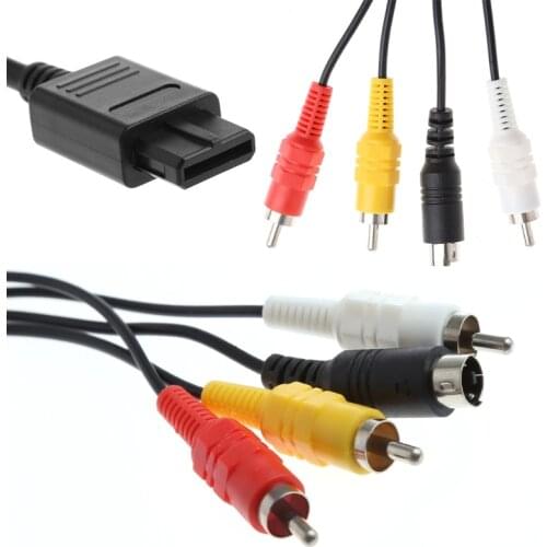 OOTDTY 1.8M 6FT AV TV S-Video Super For Nintendo For Gamecube 64 For SNES For N64 AV Cable Drop Shipping