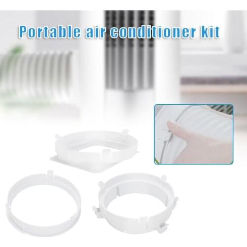 Portable AC Hose Adapter Exhaust Hose Connector Ring Window Seal Kit Round Tube Connector for KY-35 KY-25 can CSV