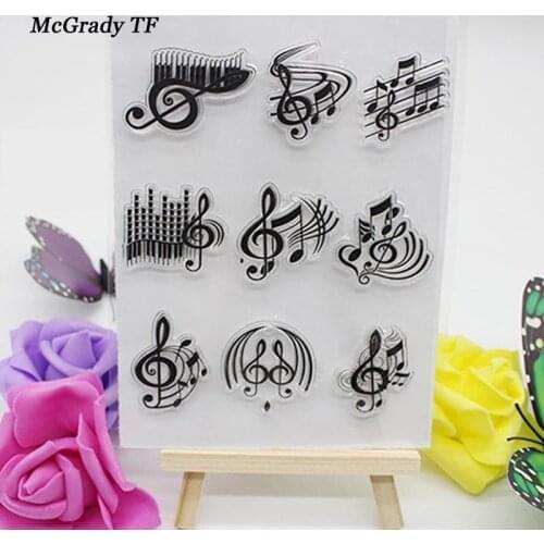 Muscial Style Clear Stamps For Scrapbooking DIY Photo Album Decorative Cake Stamp Sheets Scrapbooking DIY Decorating Stamps