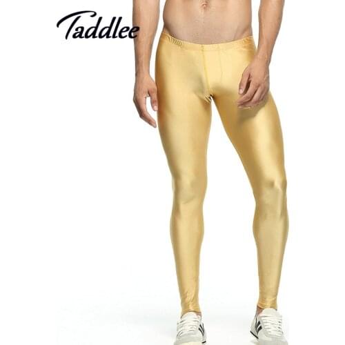 Taddlee Brand Men High Stretch Tight Pants Mens Long pants Low Waist Sexy Mens Legging Pants Sweatpants long johns trousers