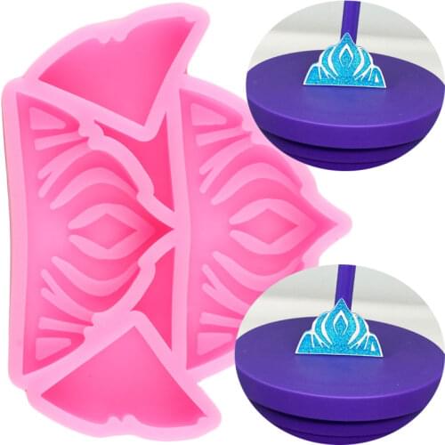Disney Frozen Crown Straw Topper Silicone Molds Candy Chocolate Fondant Cake Decorating Tools Mouse Keychain Epoxy Resin Moulds