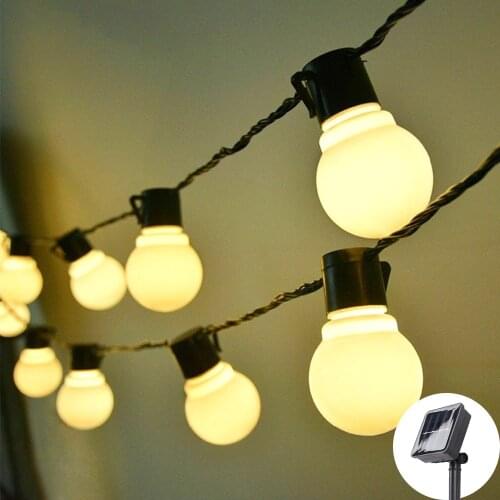 10/20/38 Bulbs LED Outdoor Garland Street G50 Solar Energy String Lights As Christmas Decoration Lamp For Home Holiday Lighting
