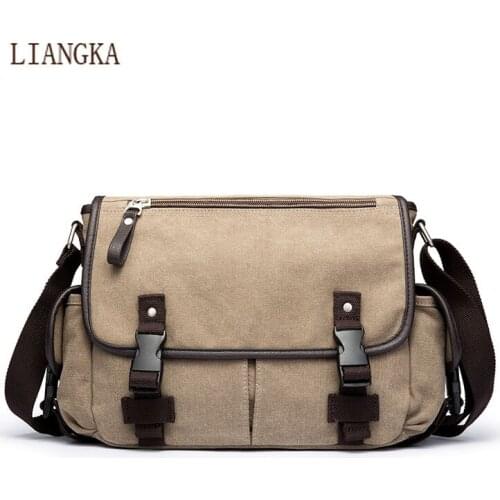 Vintage Mens Briefcases Shoulder Bag Travel Crossbody Bags Casual Canvas Messenger Bag Patchwork Multi-function Laptop Bags