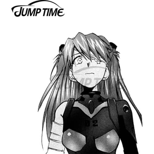 Jump Time 13 x 8cm For Asuka Sad Sexy Anime Girl Occlusion Scratch Car Stickers Personality Vinyl Bumper Window Decoration Decal