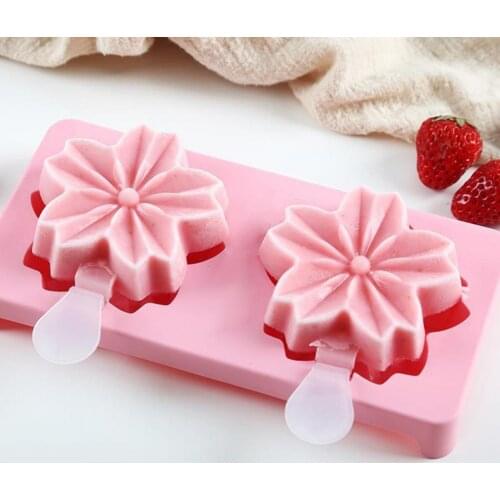 1 Set Ice Cream Maker Nice-looking Fashion Healthy Sakura Shape Ice-lolly Mould Jelly Form Maker for Home