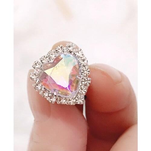 1PCS Shiny Rhinestones Buckle Shoelaces Decoration Shoes Accessories Pearl Love Shiny Rhinestones Kids Women shoe charms design