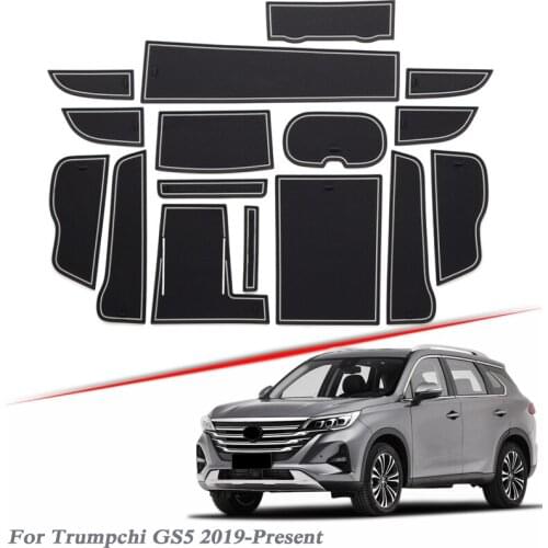 16pcs Car Styling For Trumpchi GS5 2019-2020 Latex Gate slot pad Interior Door Groove Mat Non-slip dust Mat Interior Accessories