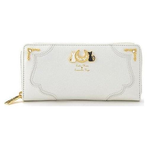 2021 New Fashion Sailor moon cat Women wallet Long Purse Clutch Handbag Black White color