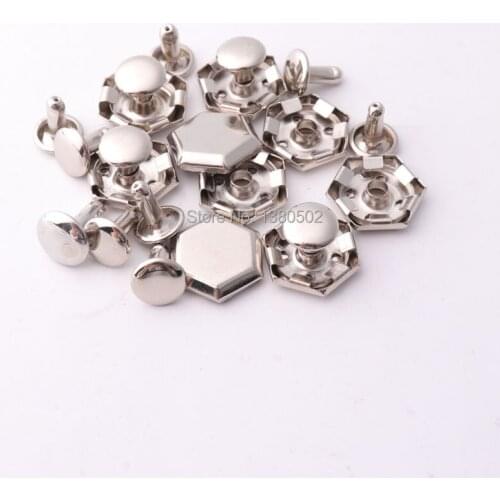 30sets Hexagon Shape Metal snap Buttons for Bag garment decoration Rivets Spikes Rivets
