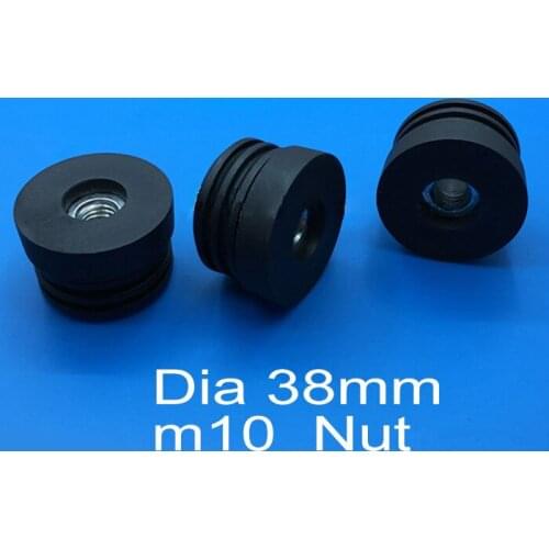 38mm round screw on feet plug m8M10nut pre embedded blank tube insert end Furniture Levelling Glide caster screw Feet Screw On