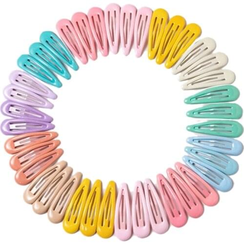 40 Pcs Kids Hair Clips Baby Girls Hair Accessories Snap Barrettes Candy Color Hair Pins Cute Hairpins
