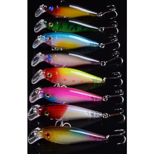 8pcs/lot Fishing Lures 8.5cm 12.5g High Quality Pesca Crank Hard Baits Artificial Make Bass Crankbait Wobblers Fishing Tackle