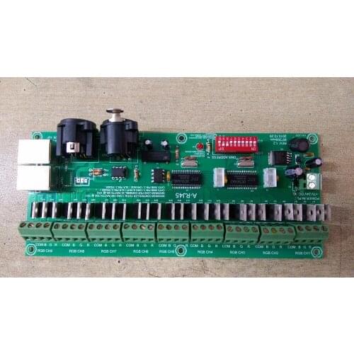 9 groups)27CH constant voltage dmx decoder with RJ45 interface,DC7-24V input; max15A output