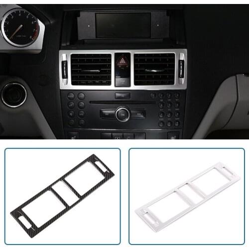 1 Pcs Carbon Fiber ABS For Mercedes benz C Class W204 2007-2010 Console Air Outlet Frame Trim Car Accessories