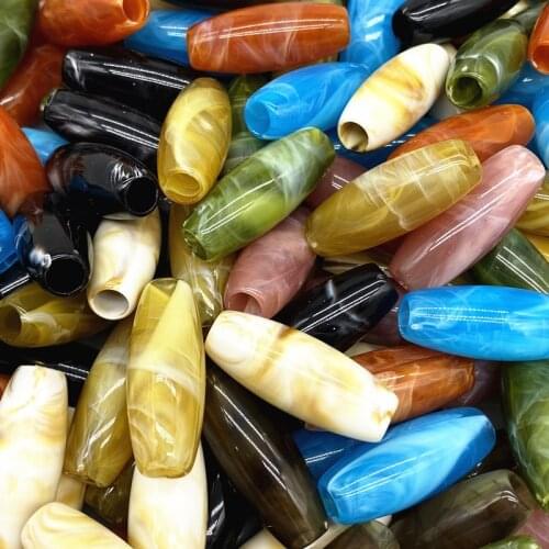 12x31mm Big Hole Dzi Bead Shape Acrylic Beads Clouds Effect Beads Jewelry Makeing Bracelet necklace Accessory #6pcs/lot