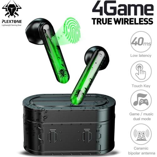 PLEXTONE 4Game TWS Wireless Gaming Headset Low Latency In-Ear Earbuds with Mic Touch Control V 5.1 IPX5 for IOS,Android,Pad