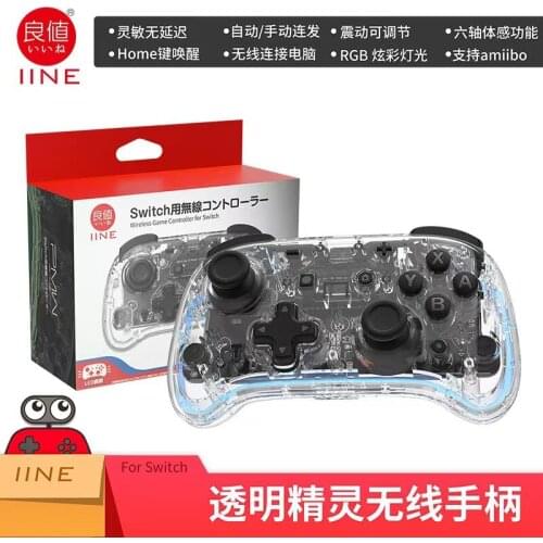 IINE Wake-Up Bluetooth Wireless Transparent Controller Game Joystick Gamepad Nintend Switch Console