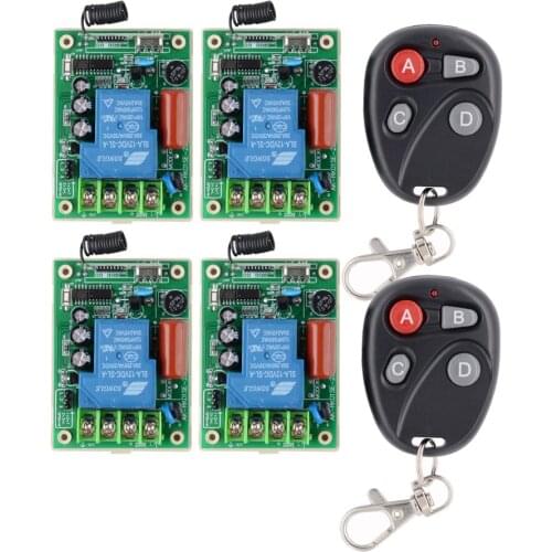 220V 30A Wireless Light Switch Remote Control System Light/Lamp LED Water Pump Electrical Machine 4Pcs Receiver+ 4 Button Remote