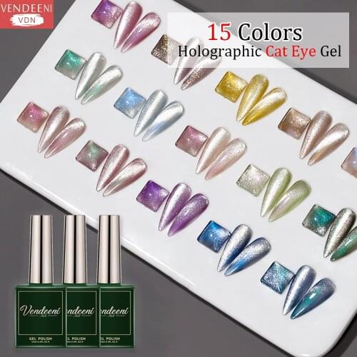 15ml Glitter 9D Cat Eye Nail Gel Polish Magnet Hybrid Laser Colorful Nail Art Gel Varnish UV LED Soak Off Nail Gel Lacquer