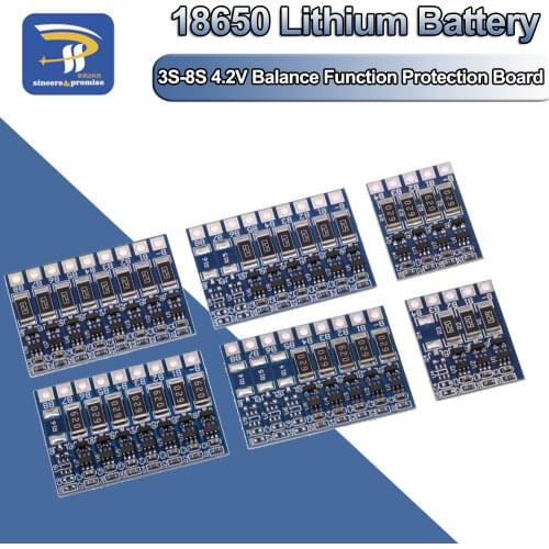 BMS 3S 4S 5S 6S 7S 8S 18650 Lithium Battery Charger Protection Board Power Bank Balancer Li-ion Lipo PCB Charging Equalizer