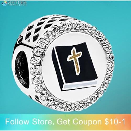 Ahthen S925 Sterling Silver Beads Power of Prayer Charms fit Original Pandora Bracelets Women DIY Jewelry Making