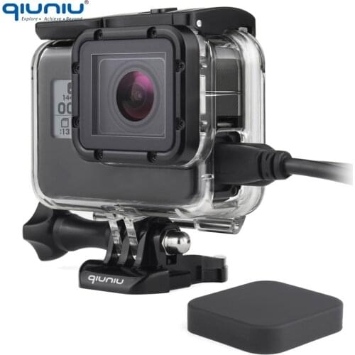 QIUNIU Skeleton Housing Side Opening Case Shell Wire Connectable FPV for GoPro Hero 2018 5 6 7 Black For Go Pro Accessories