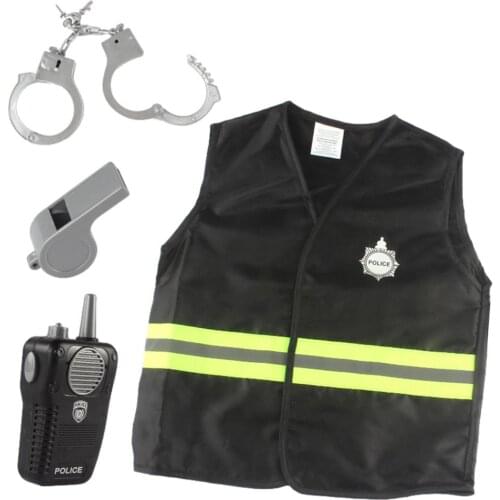 Children Halloween Policeman Costumes Police Costume For Kids Handcuffs Dress-Up Clothes Toys Carnival Party Costume Uniform