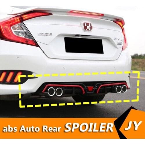 For Honda Civic Body kit spoiler 2015-2018 For Civic BCK ABS Rear lip rear spoiler front Bumper Diffuser Bumpers Protector