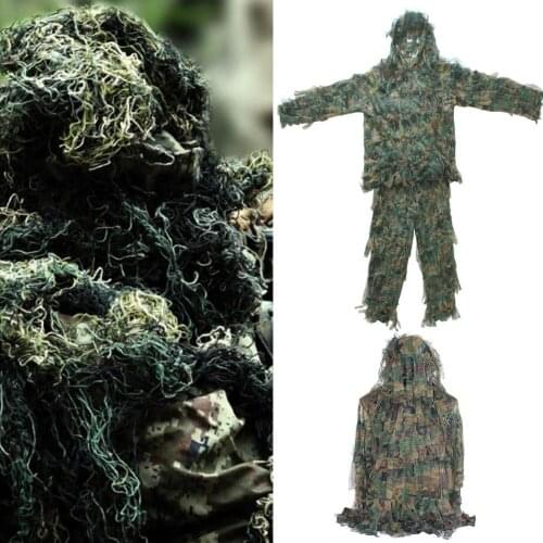 Ghillie Suit Hunter Camouflage Clothing Hunting Man New 3D Maple Leaf Bionic Yowie Sniper Birdwatch Airsoft Outfit