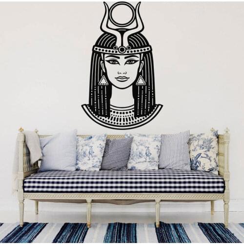 Empress Nefertiti Cleopatra Wall Decal Egyptian Queen Vinyl Wall Sticker Ancient World Egypt Beautiful Woman Stickers Mural C426