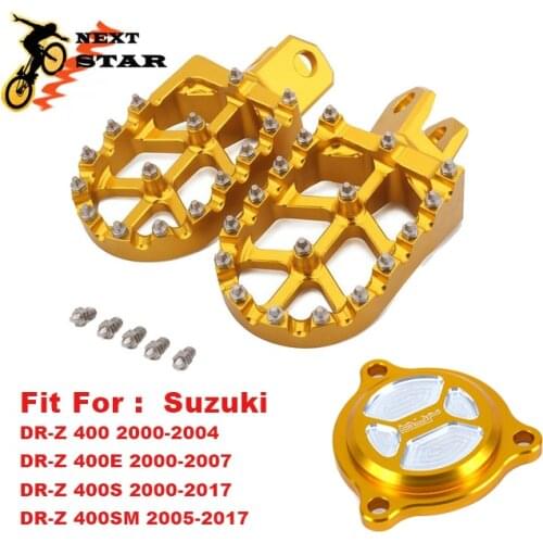 Motorcycle Oil Filter Cover Cap Plug Foot Pegs Footpegs Rests Pedals For Suzuki DR-Z 400 DRZ400S DRZ400SM DRZ 400 Dirt Bike