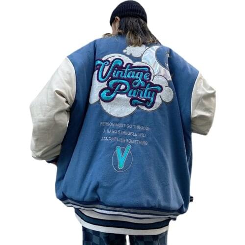 2021 Street Style Hong Kong Flavor Letter Embroidery Baseball Uniform Jacket Female Spring Loose Wild Splicing Harajuku Jacket
