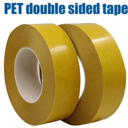 50m PET Super Fix Transparent Double Sided No Trace Tape Powerful Adhesive Heat Resistant High Temperature Resistance Tape