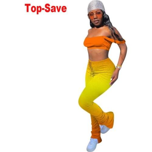 Hot Sale Sexy Suit 2 Piece Sports Shirts Off Shoulder Crop Top Leggings Clothes Fitness Tracksuit Workout Women 2 Piece Set 2020