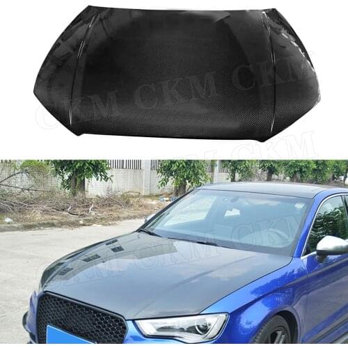 Carbon Fiber Car Front Hood Covers Bumper Engine Decoration Trims For Audi A3 S3 2013 2014 2015 2016 2017 2018