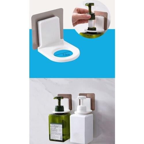 Wall Mounted Self-Adhesive Shampoo Bottle Shelf Liquid Soap Shower Gel Organizer Hook Holder Shelves Hanger Bathroom Accessories