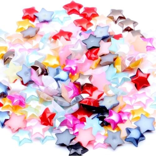 Natural 10mm Flatback ABS Imitation five-pointed star Pearl Beads Plastic Pentagram Bead For Scrapbook DIY Jewelry Craft Making