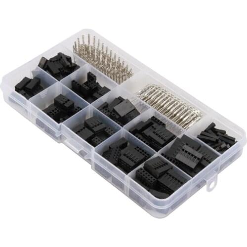 New420pcs/A Set Dupont Wire Jumper Pin Header Connector Housing Kit Male Crimp Pins+Female Pin Connector Terminal Pitch With Box