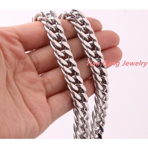Customize Size 7-40" 12mm 316L Stainless Steel Silver Color Fashion Jewelry Curb Cuban Chain Mens Womens Necklace Or Bracelet