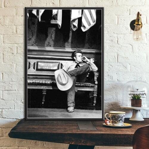 Posters and Prints James Dean Smoke Cigarettes Movie Star Actor Wall Art Picture Canvas Painting Home Decor quadro cuadros