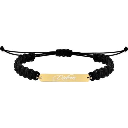 Name Post Drawstring Silver Bracelet DN308