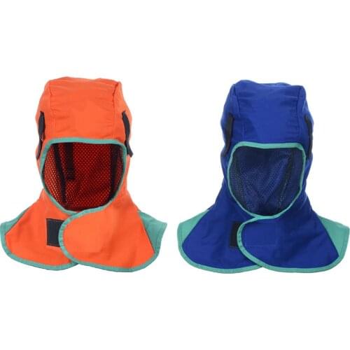 Blue Orange Washable Flame Retardant Helmet Comfort Welding Headgear Neck Face Protection Hood Practical Welder Head intensely