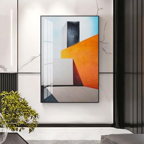 Modern Abstract building orange Canvas Art Paintings For Living Room Bedroom Posters And Prints aisle Wall Poster Home Decor