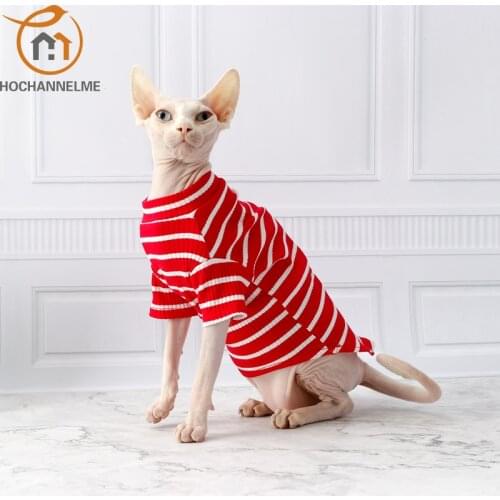 Cat Sweater Cat Clothes Davins Finks Cotton Tweed Striped Vest Thin Small Dog Clothes Elastic Knitted Clothing