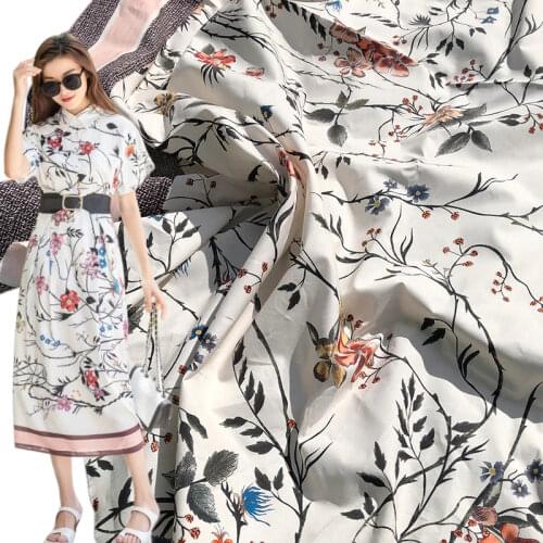 50x45cm printed natural 100% cotton poplin fabric cloth material fashion women clothing skirt garment polyester fabric for dress