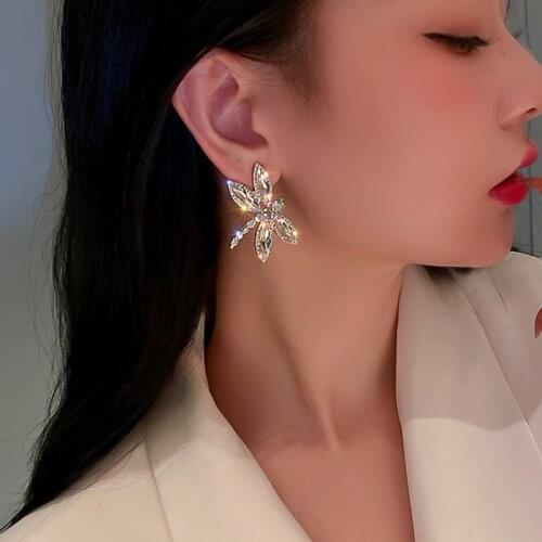 U-Magical Exaggeration Dragonfly Oversize Dangle Earrings for Women Shining Animal Rhinestone Metal Earring Jewelry Pendientes