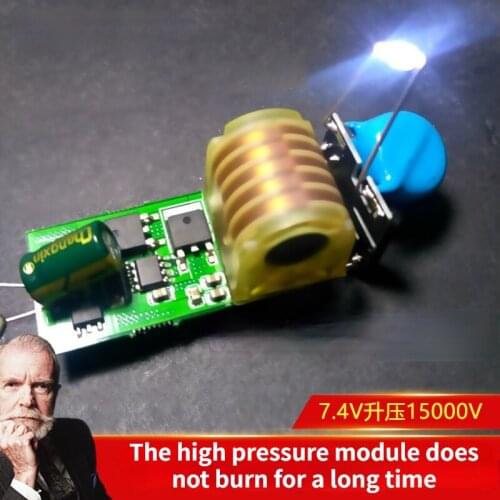 No burning for a long time 7.4v boost 15kV pulsed arc boost coil board high voltage pack drive board high voltage module