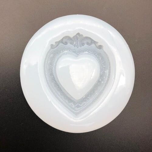 1pcs Lace love Heart Silicone Resin Mold Pendant Resin Molds For DIY Pendant Necklace Jewelry Accessories Making